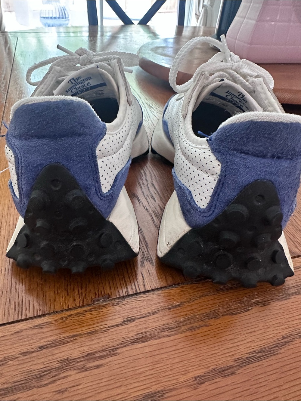 New Balance 327 White and Blue Sneakers - Picture 5 of 7